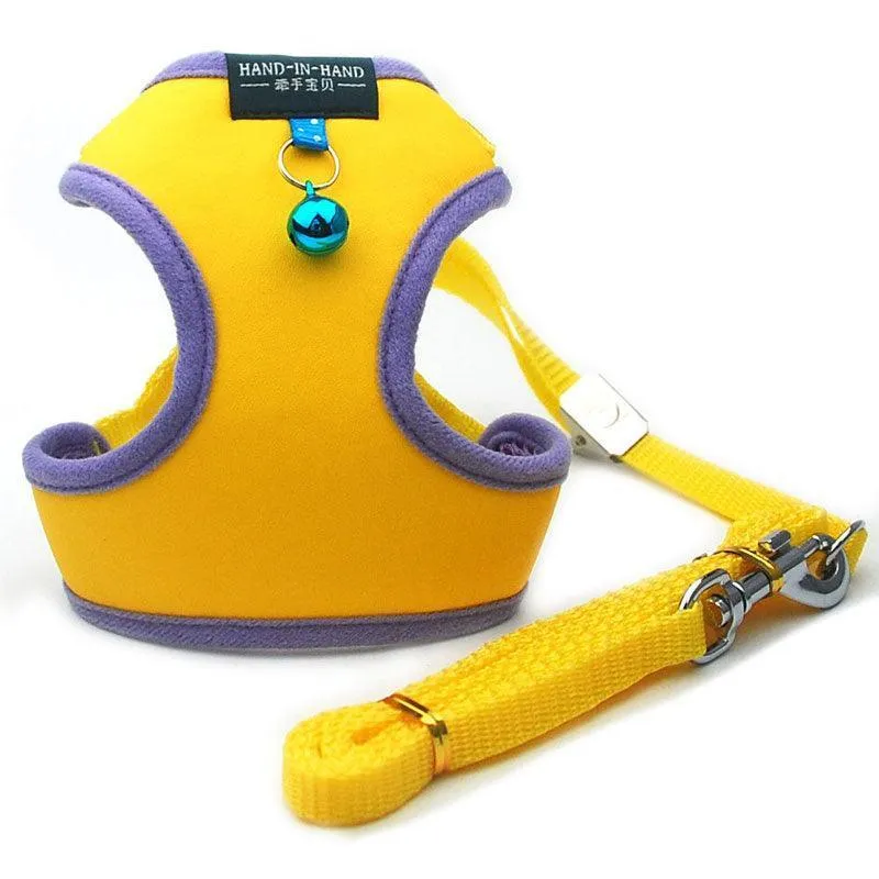 Imitation Leather Cat Harness Vest Leash 7 Color Cat Lead