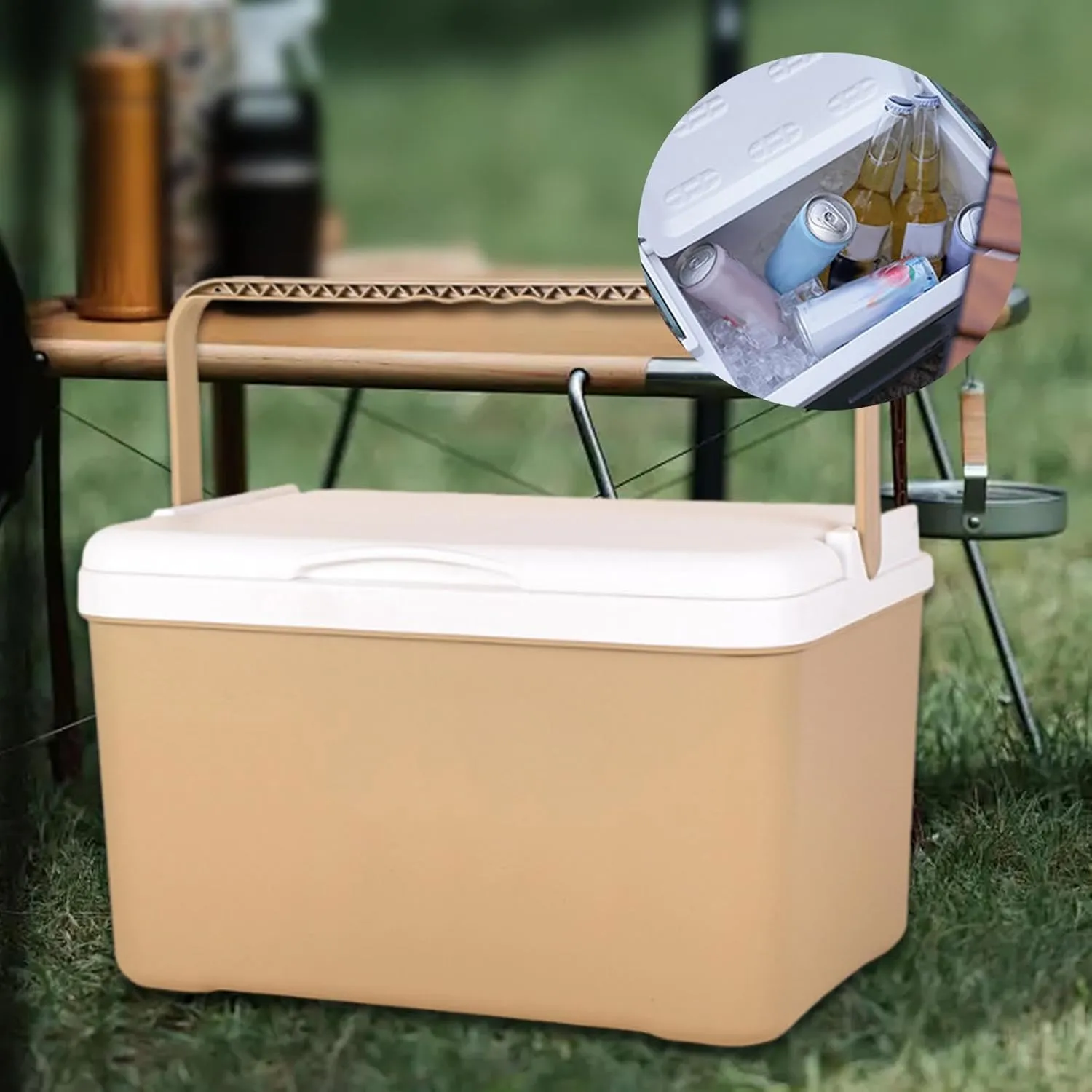 Insulated Cooler Box Cooling Chest Lightweight Ice Retention Cooler Hard Coolers for Camping Outdoor Activities Barbecue