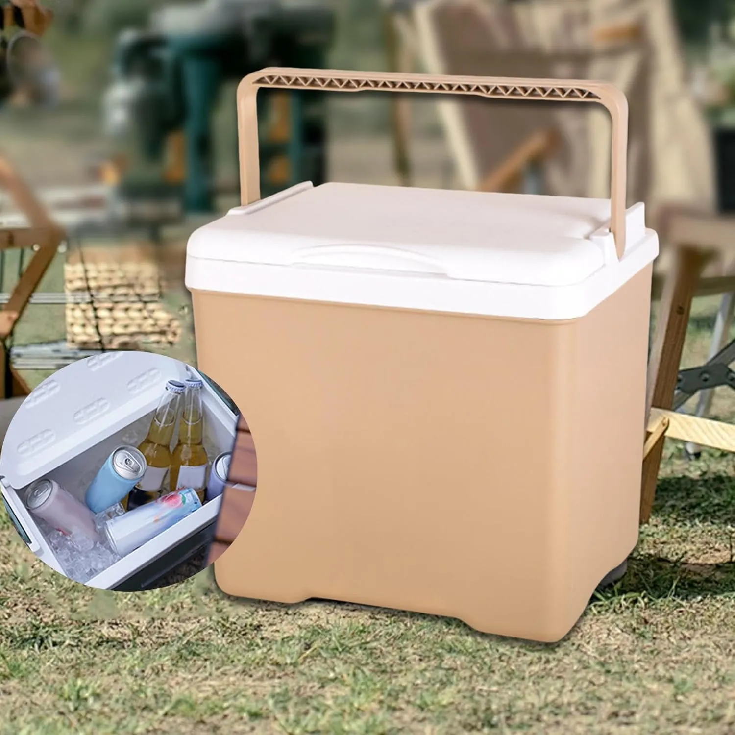 Insulated Cooler Box Ice Chest with Handle Practical Ice Retention Cooler Cooling Chest for Party Commercial Barbecue Picnic