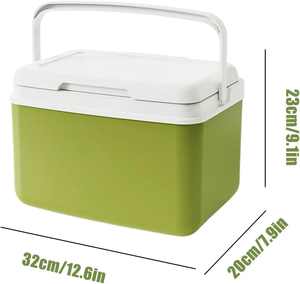 Insulated Cooler, Outdoor Hard Cooler, Portable Leakproof Design with Large Capacity and Lightweight Cooling Chest for Camping, Hiking, Walking, Outdoors Adventures, Green