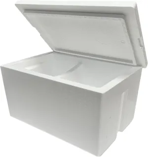 Insulated Cooler, Styrofoam Ice Chest, 47qt, Dual Compartment