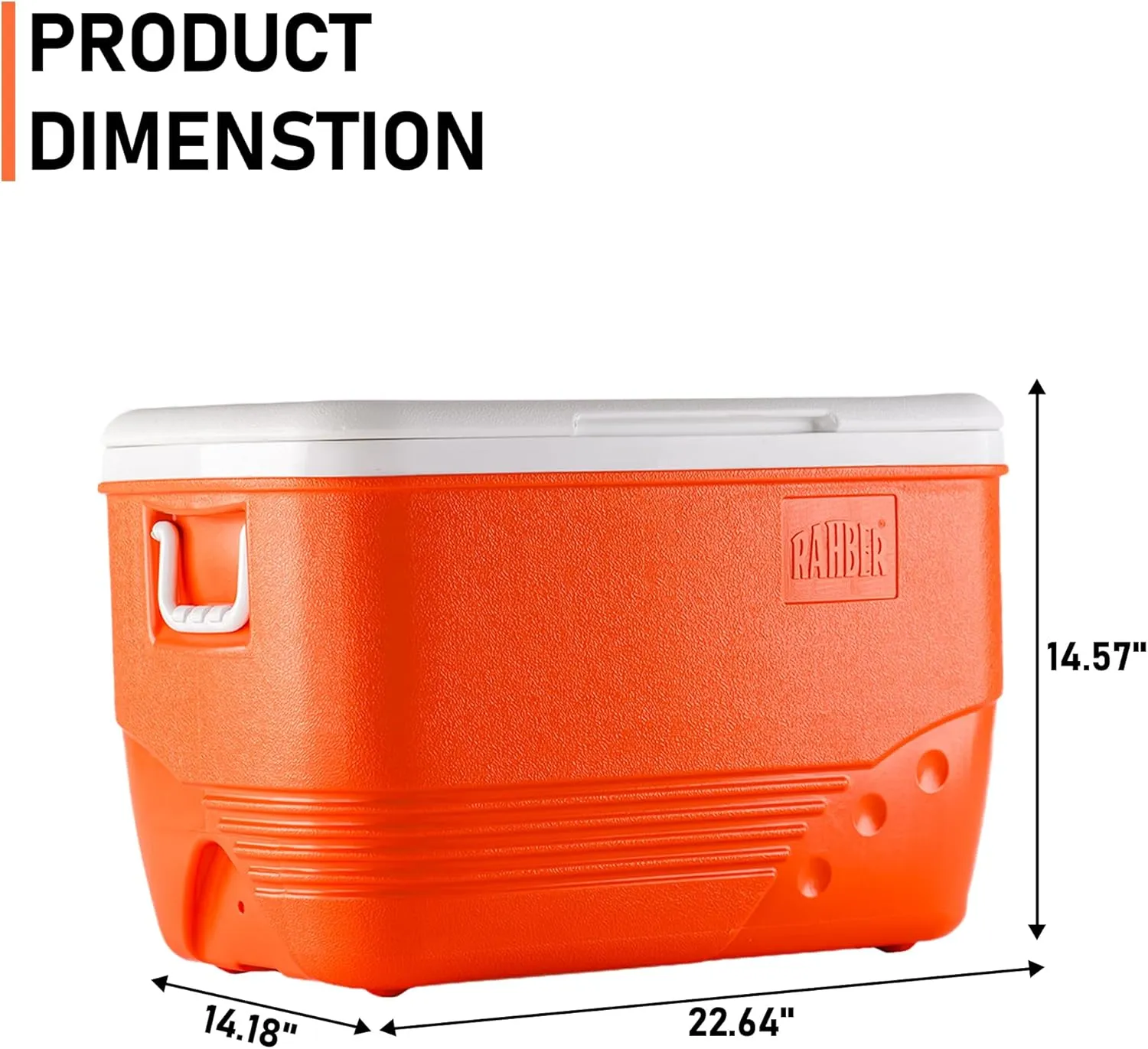 Insulated Large Cooler Portable Ice Box Hard Heavy Duty Ice Chest for Camping Tailgating Beach Picnic 31.7/44.4/60.2 Qts