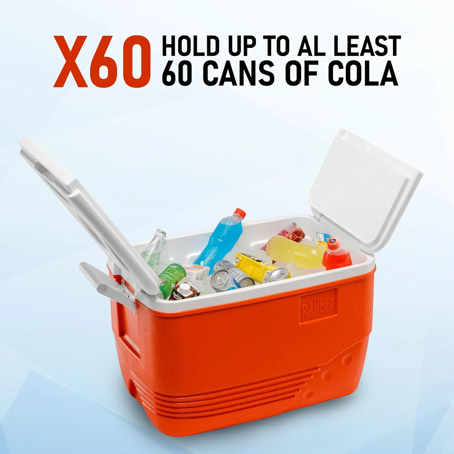 Insulated Large Cooler Portable Ice Box Hard Heavy Duty Ice Chest for Camping Tailgating Beach Picnic 31.7/44.4/60.2 Qts