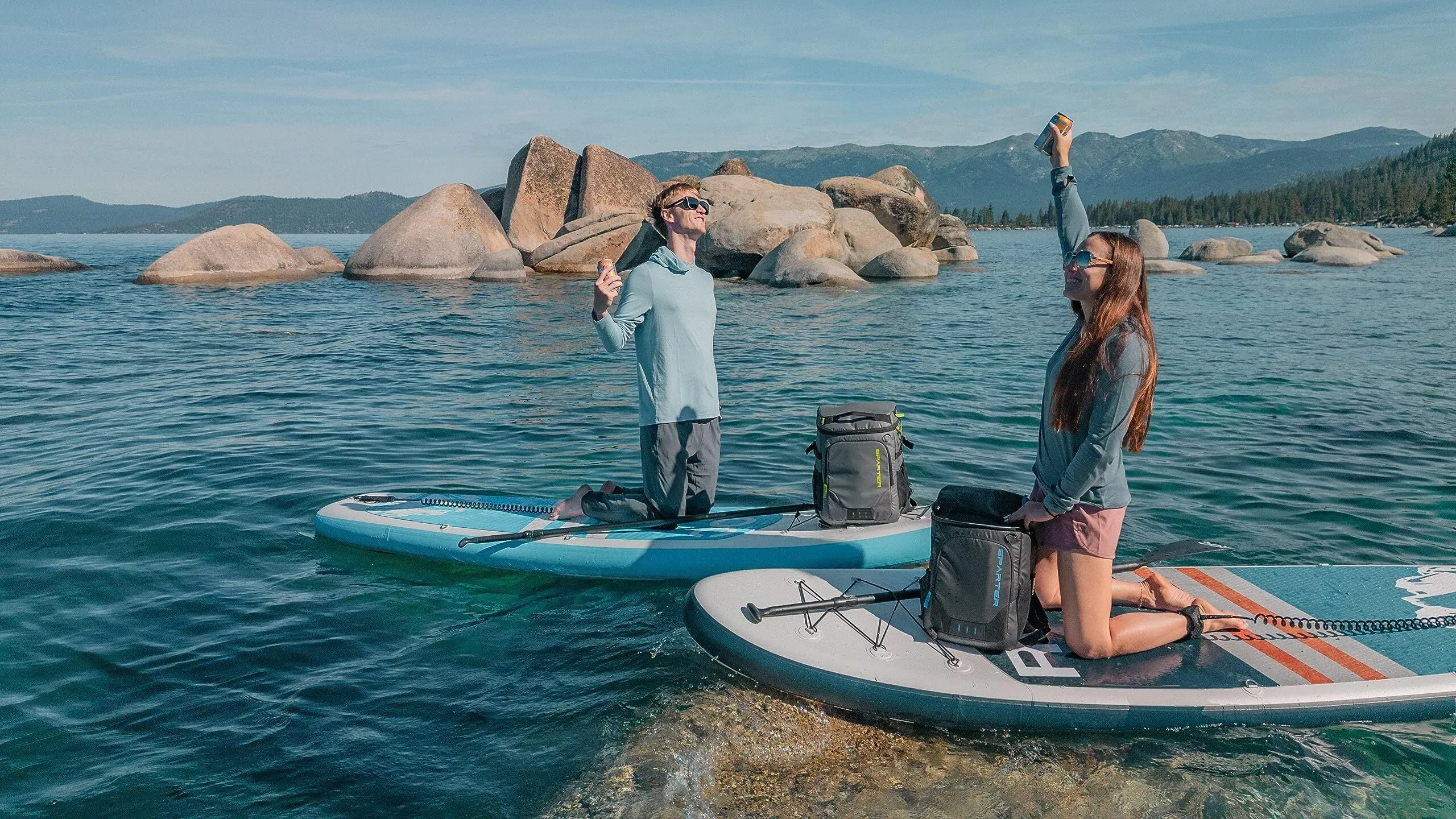 Insulated Large Travel Backpack Cooler - Waterproof 45 Can Capacity with 2 Compartments for Beach & Camping Adventures