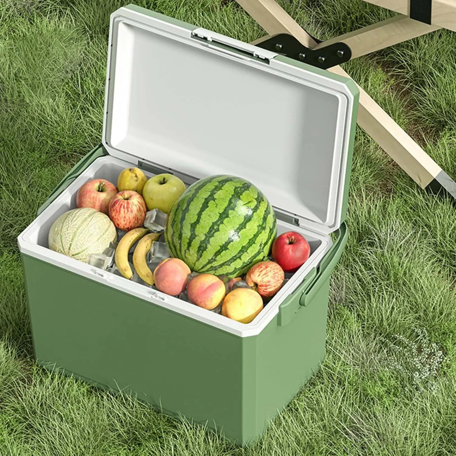 Insulated Portable Camping Coolers, Ice Retention Hard Cooler with Handle, Small Ice Chest Hard Food Storage for Beach, Camping, Sports