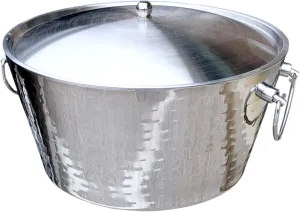 Insulated Stainless Steel Large Ice Bucket with Lid for Parties, Anchored Metal Ice & Beverage , Champagne Bucket for Extended Chill - 12-Quarts