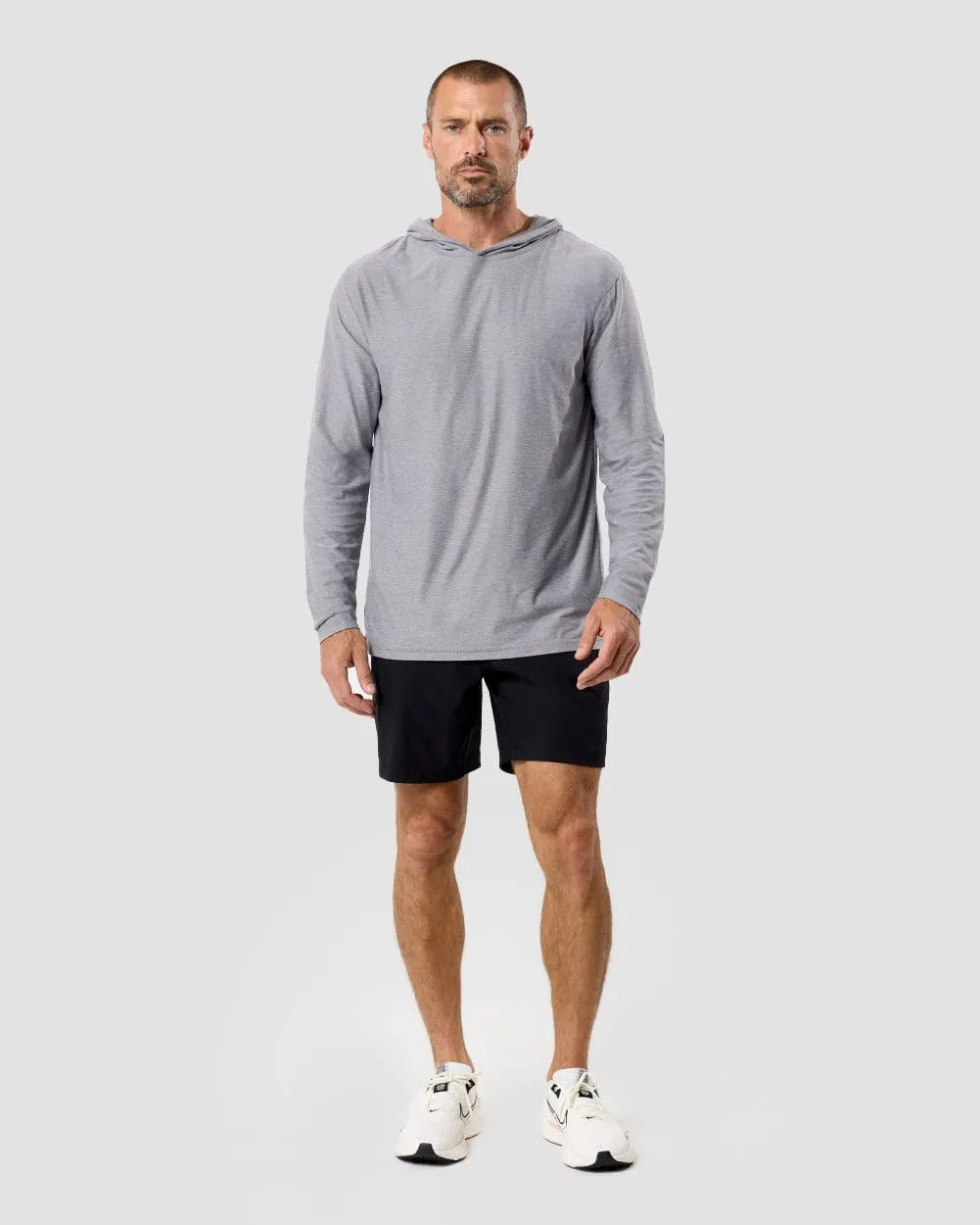 INTO THE AM Long Sleeve Active Hoodie S-4XL Lightweight Workout UPF 30  UV Sun Protection Hooded Fishing Shirts for Men