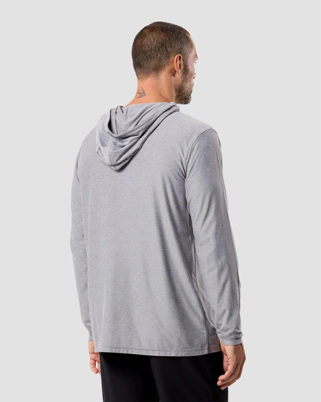 INTO THE AM Long Sleeve Active Hoodie S-4XL Lightweight Workout UPF 30  UV Sun Protection Hooded Fishing Shirts for Men