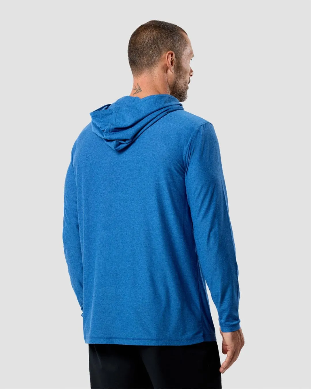 INTO THE AM Long Sleeve Active Hoodie S-4XL Lightweight Workout UPF 30  UV Sun Protection Hooded Fishing Shirts for Men