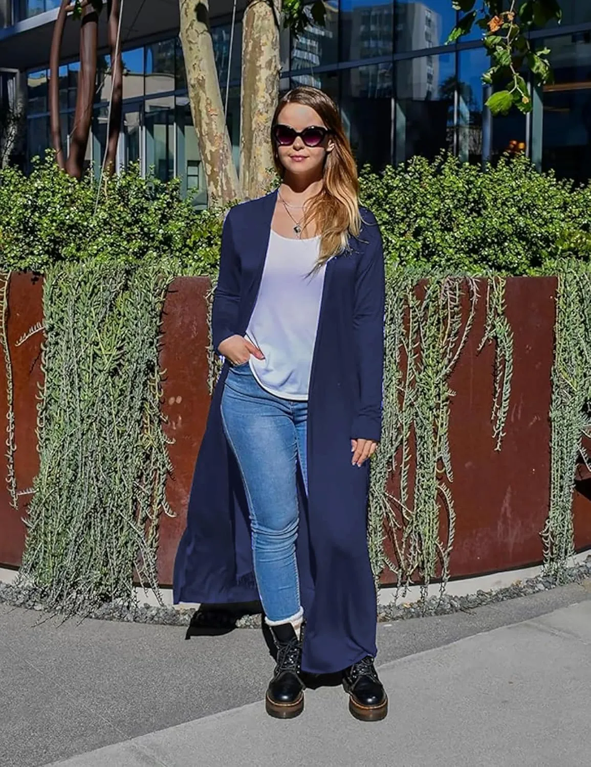 Isaac Liev Maxi Cardigan Duster Sweater – Women's Extra Long Open Front Full Length Lightweight Cardigans Dusters Sweaters