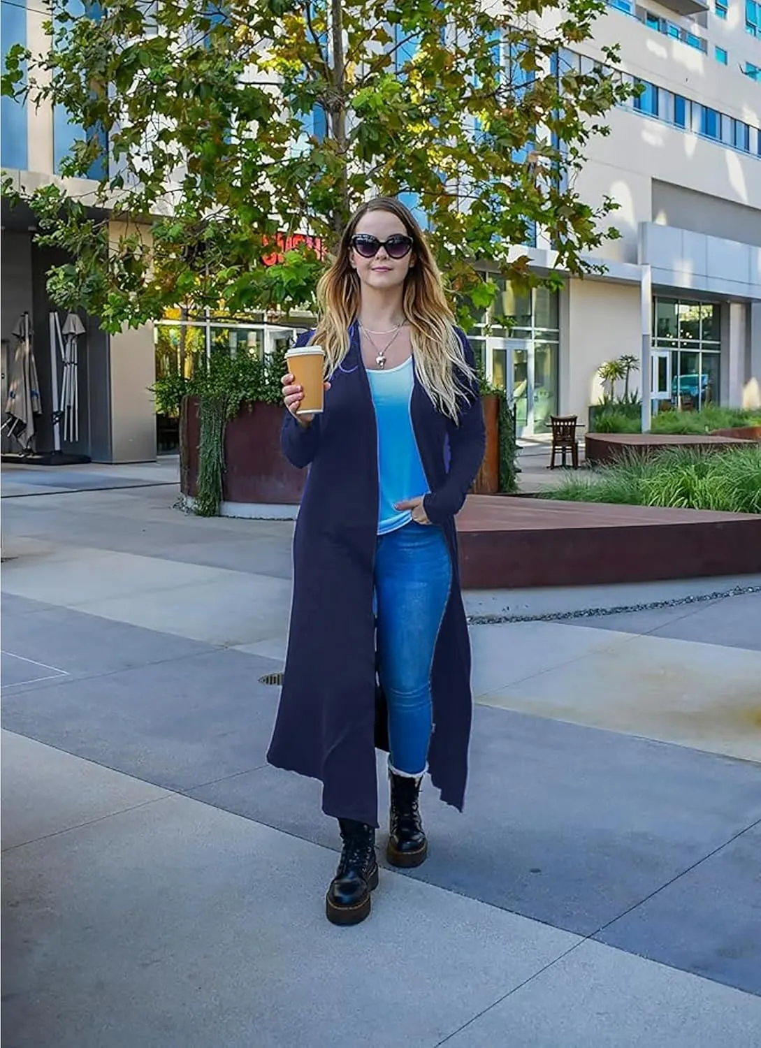 Isaac Liev Maxi Cardigan Duster Sweater – Women's Extra Long Open Front Full Length Lightweight Cardigans Dusters Sweaters