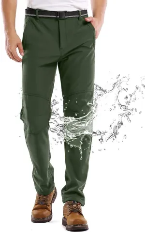 Jessie Kidden Mens Waterproof Hiking Pants Outdoor Snow Ski Fishing Fleece Lined Insulated Winter Pants