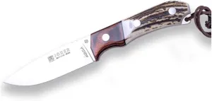 Joker Full Tang Fixed blade hunting knife Águila CC105, MOVA Steel blade of 4.13 inches, deer horn handle with Stamina ferrule, with leather sheath, tool for fishing, hunting, camping and hiking