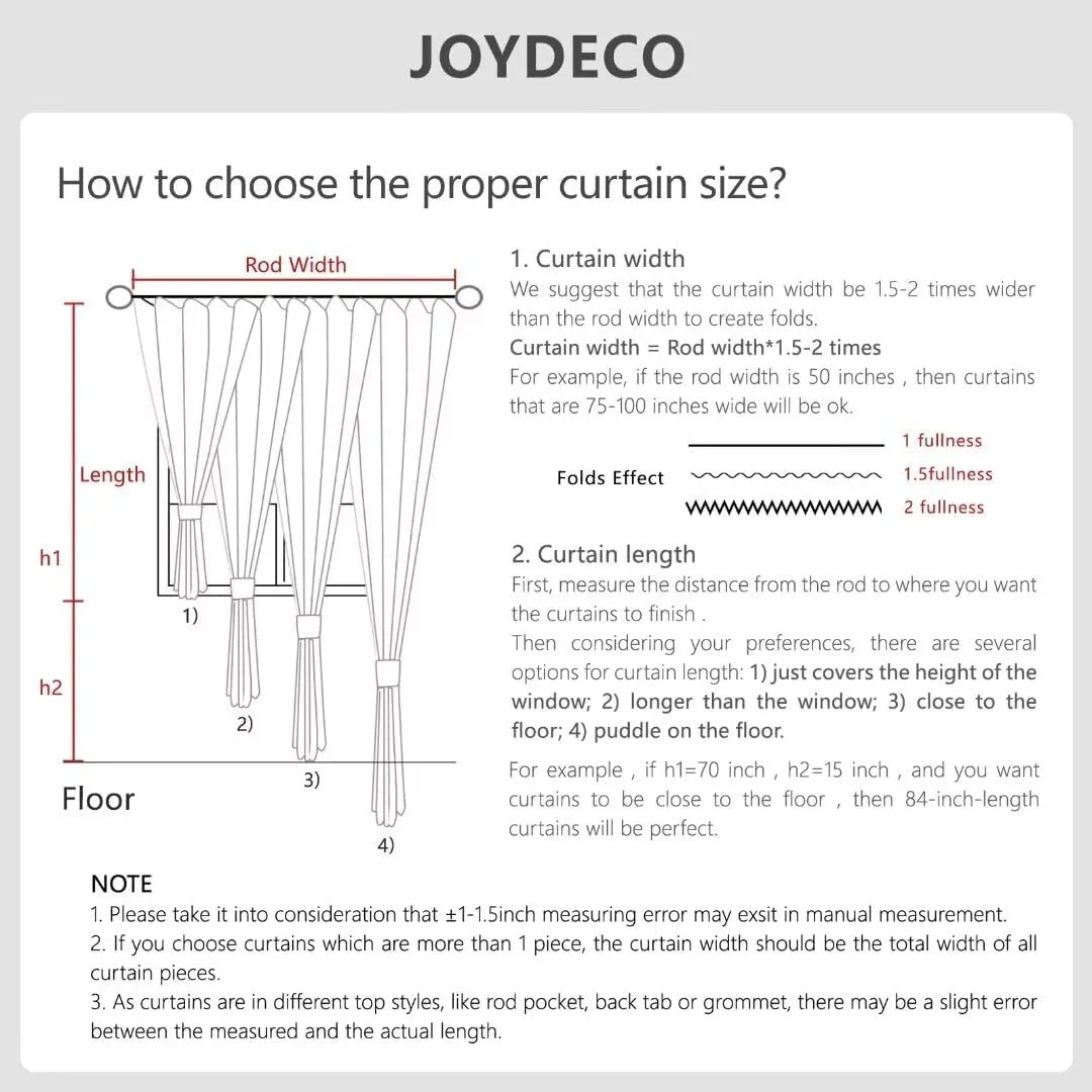 Joydeco Blackout Linen Curtains 96 inches Long 100% Blackout Drapes 95 inch Length 2 Panels Set for Bedroom Living Room Darkening Curtain Thermal Insulated Backtab RodPocket(52x96inch Linen)