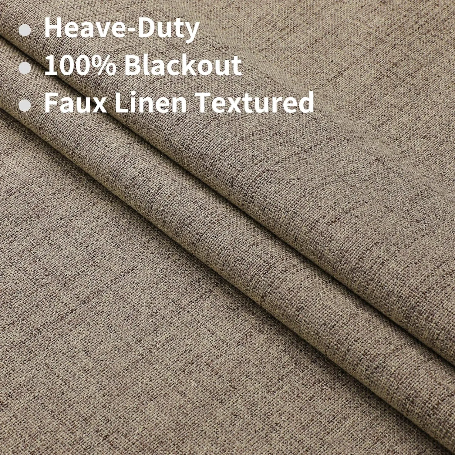 Joydeco Blackout Linen Curtains 96 inches Long 100% Blackout Drapes 95 inch Length 2 Panels Set for Bedroom Living Room Darkening Curtain Thermal Insulated Backtab RodPocket(52x96inch Linen)