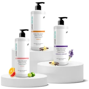 JUMAN Moisturizing Body Lotion Trio | Fast Absorbing & Non-Greasy | Hydrating Moisturizer with Dead Sea Salts, Shea and Cocoa Butter, & Sweet Almond Oil | Skin Moisturizer for Women & Men