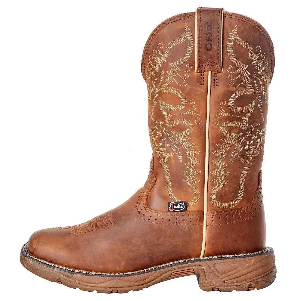 Justin Boot Company Women's Stampede Rush Tan Waterproof Soft Toe Work Boot Tan 7.5