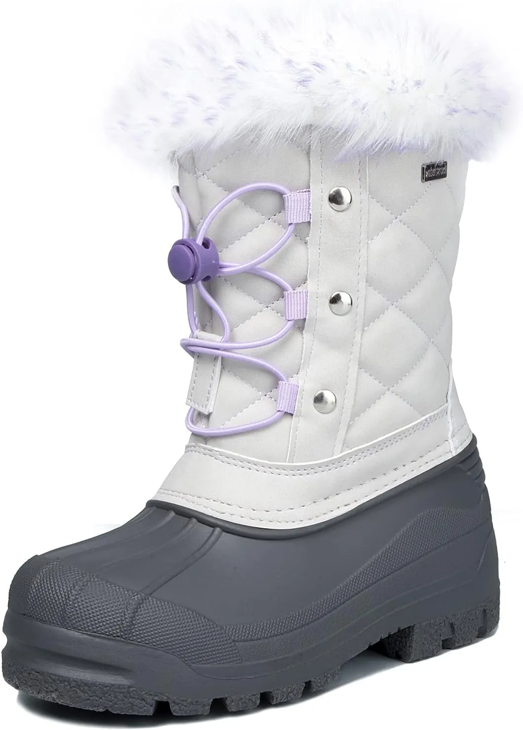 K KomForme Boys & Girls Snow Boots Insulated Fur Lined Warm Anti-Slip Waterproof Winter Boot (Toddler/Little Kid/Big Kid)