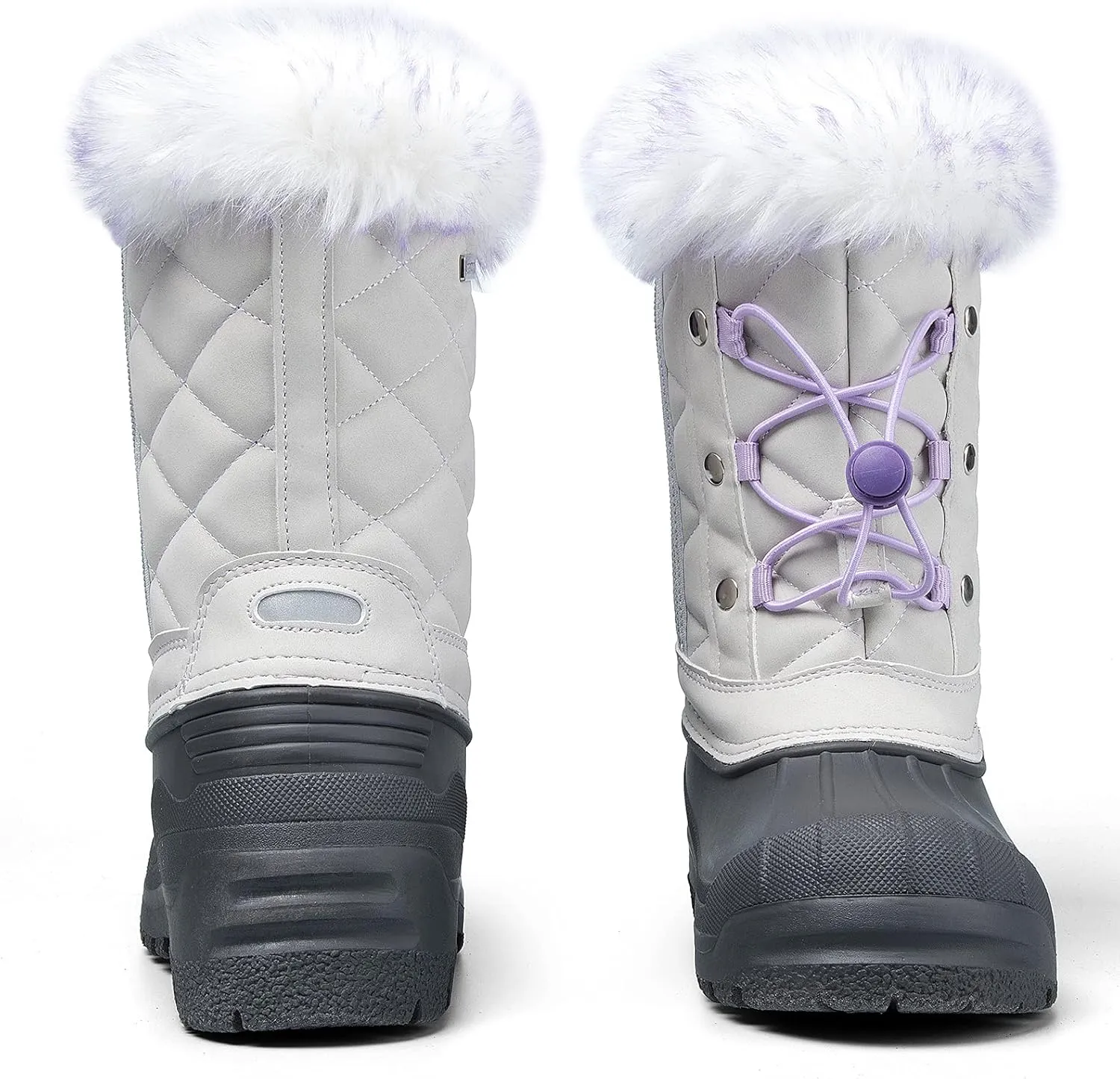 K KomForme Boys & Girls Snow Boots Insulated Fur Lined Warm Anti-Slip Waterproof Winter Boot (Toddler/Little Kid/Big Kid)
