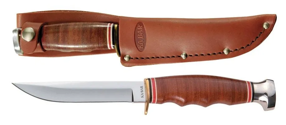 Ka-Bar Knives Hunter Fixed Blade With Leather Sheath KA1232