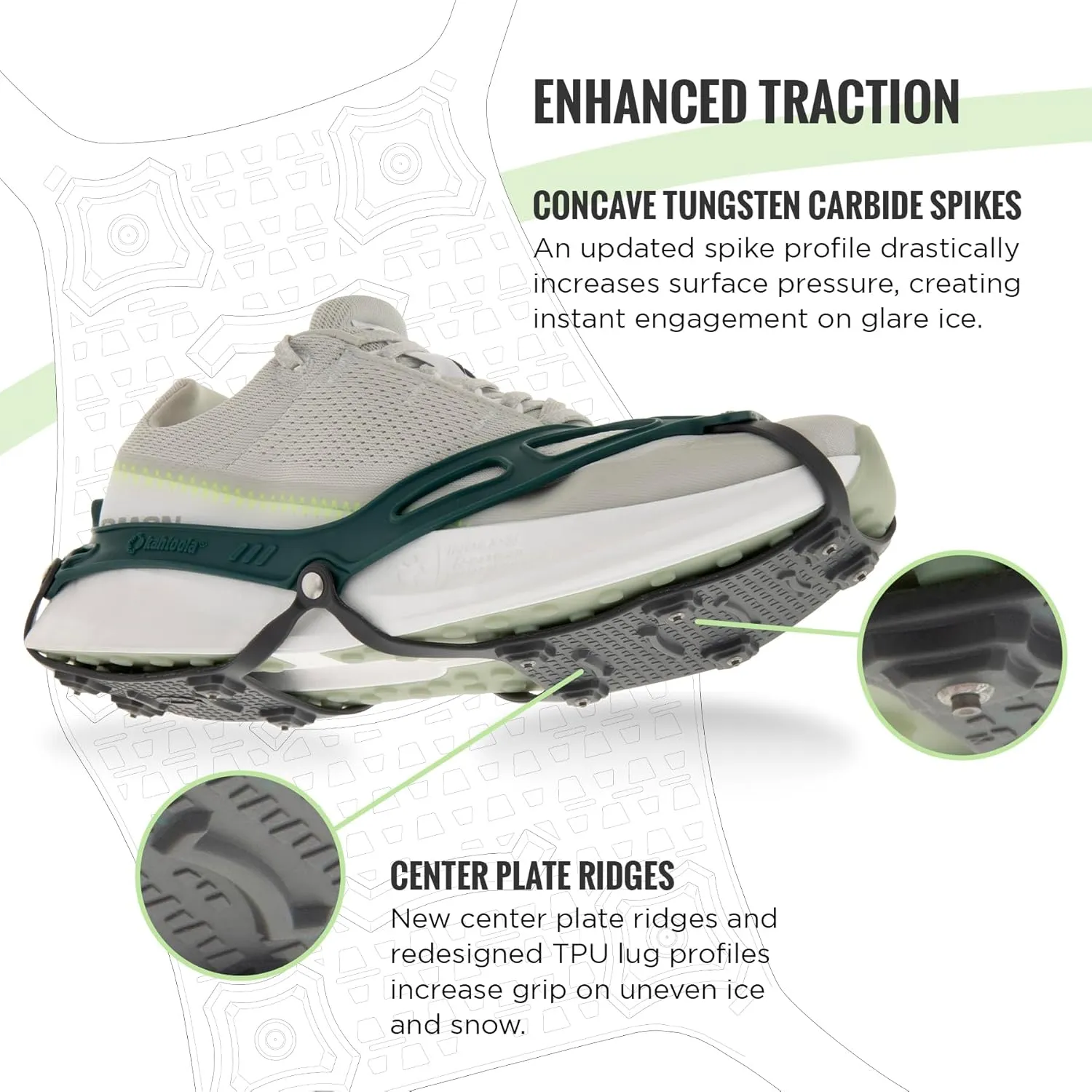 Kahtoola NANOspikes Footwear Traction for Icy Winter Road Running & Walking