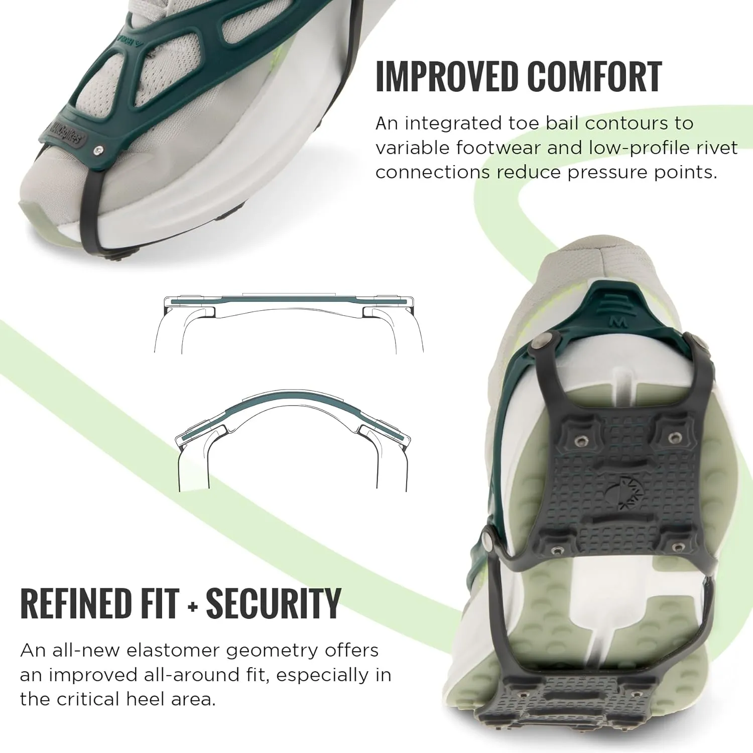 Kahtoola NANOspikes Footwear Traction for Icy Winter Road Running & Walking