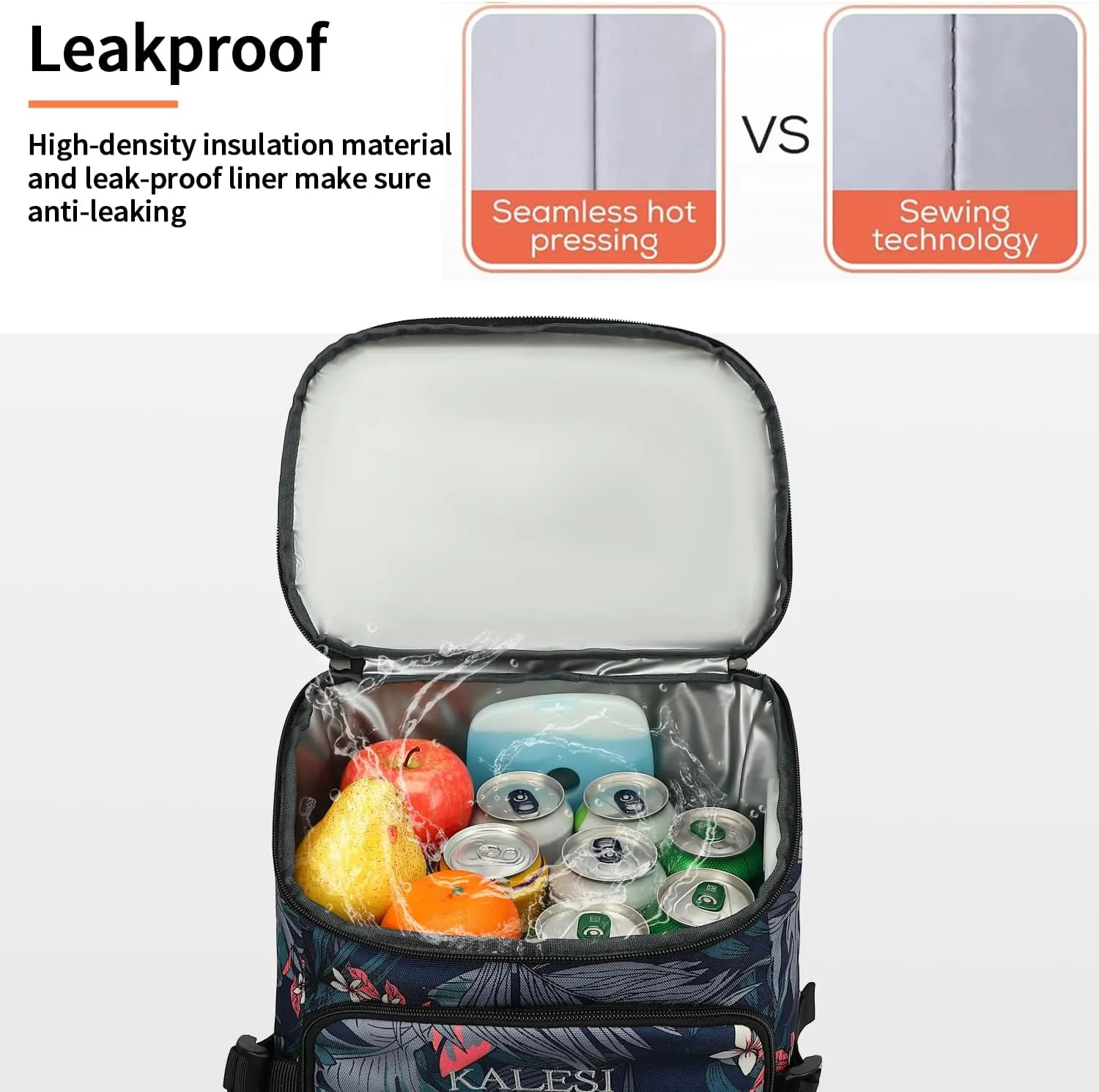 Kalesi Cooler Backpack 36 Cans Lightweight Insulated Backpack Cooler Leak-Proof Travel Camping Lunch Backpack Outdoor Cutlery Backpack for Men and Women