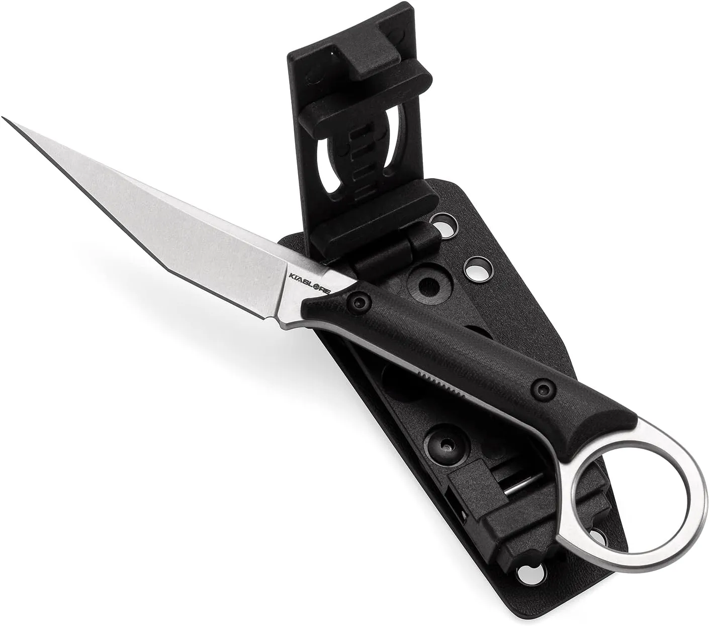 Karambit Fixed Blade Knife - Hiking, Camping & Survival Knife with Sheath (Silver)