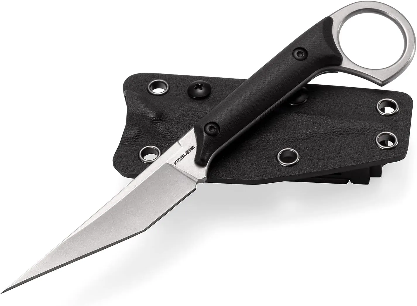 Karambit Fixed Blade Knife - Hiking, Camping & Survival Knife with Sheath (Silver)