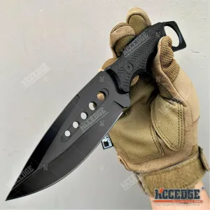 KCCEDGE BEST CUTLERY SOURCE Tactical Knife Hunting Knife Survival Knife Fixed Blade Knife Razor Sharp Edge Camping Accessories Camping Gear Survival Kit Survival Gear Tactical Gear 80244 (Black)