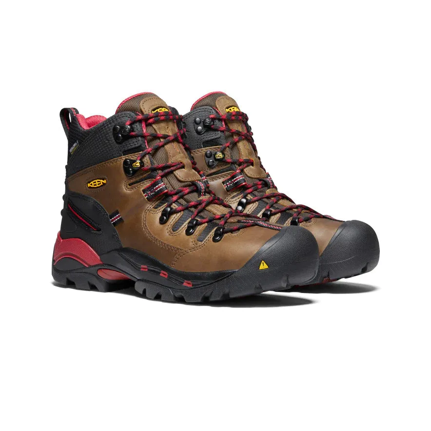 Keen Men's Pittsburgh 6" Waterproof Boot (Steel Toe) 13D Bison