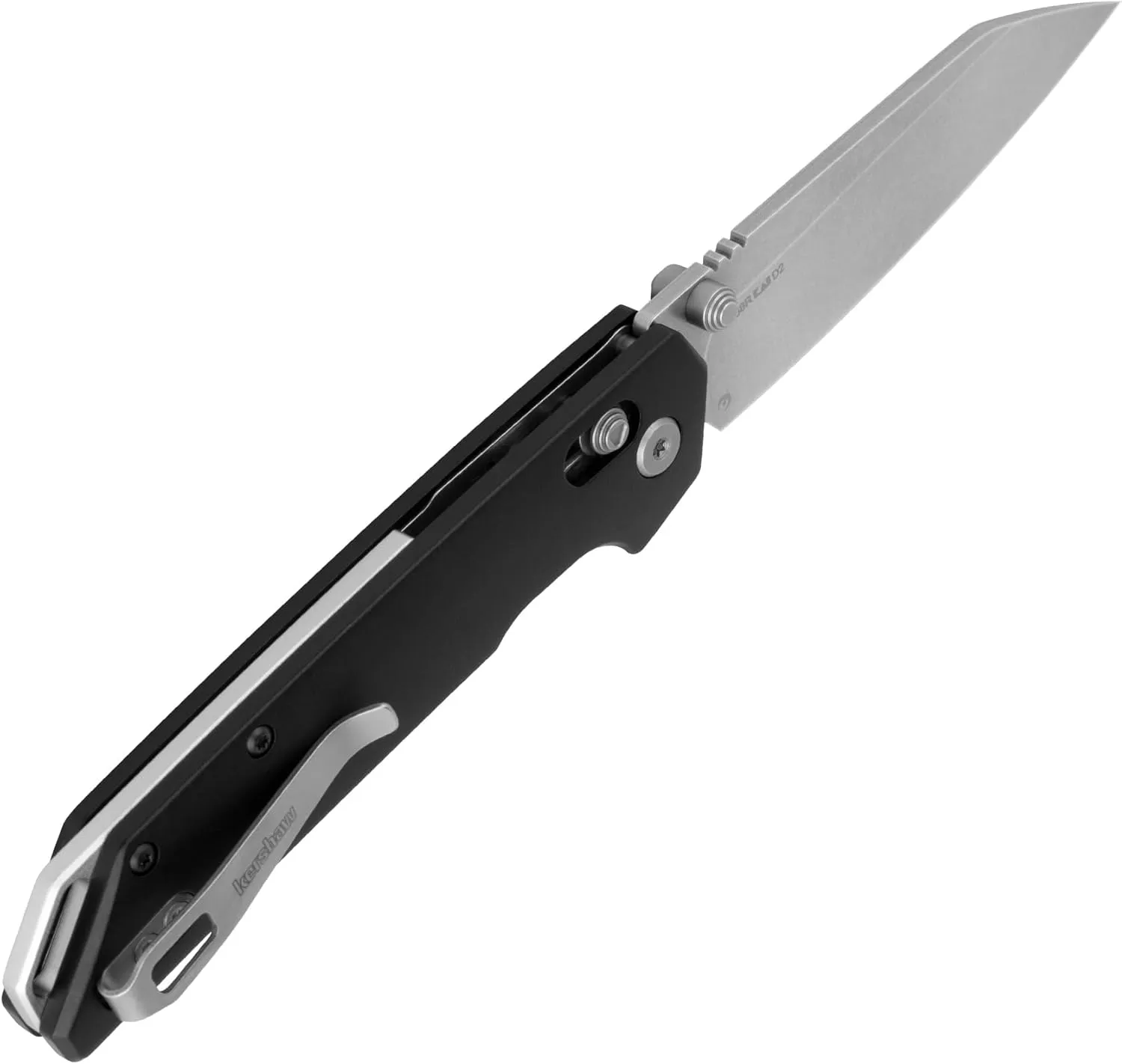 Kershaw Iridium Reverse Tanto Folding Pocket Knife, Sleek 3.4 inch D2 Steel Blade, DuraLock Locking Mechanism, Aluminum Handle, Designed in the USA
