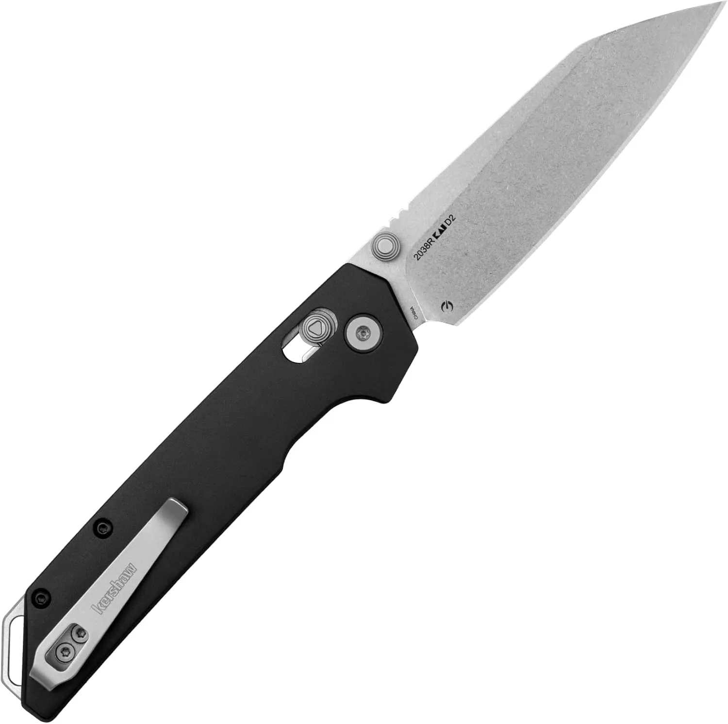 Kershaw Iridium Reverse Tanto Folding Pocket Knife, Sleek 3.4 inch D2 Steel Blade, DuraLock Locking Mechanism, Aluminum Handle, Designed in the USA