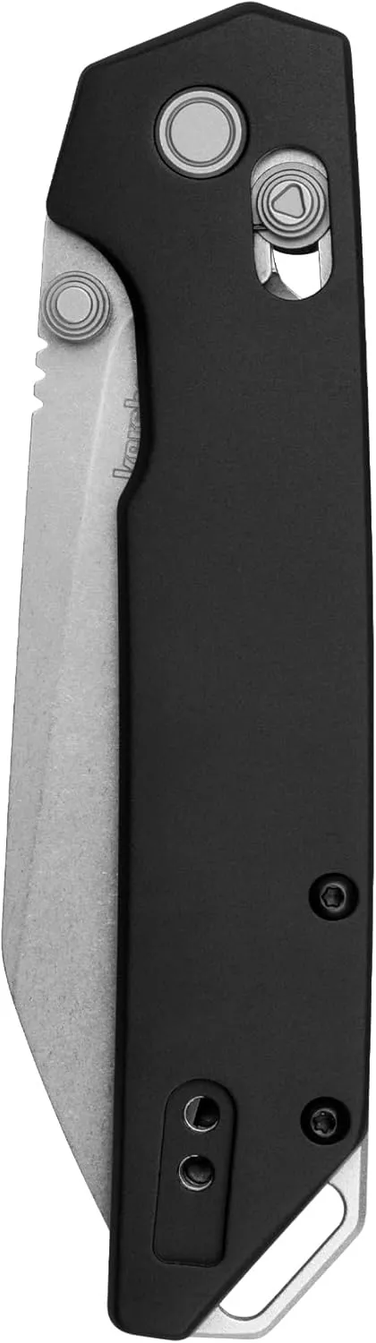 Kershaw Iridium Reverse Tanto Folding Pocket Knife, Sleek 3.4 inch D2 Steel Blade, DuraLock Locking Mechanism, Aluminum Handle, Designed in the USA