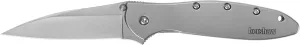 Kershaw Leek Black EDC Pocketknife, 3" Sandvik 14C28N Steel Blade, Assisted Opening Folding Knife