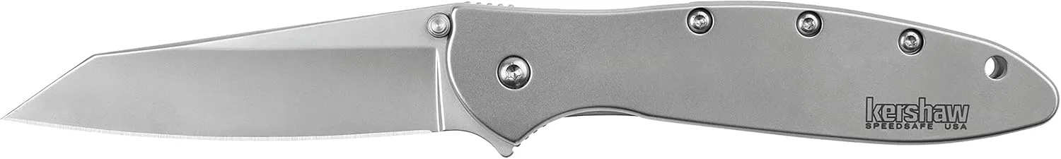 Kershaw Random Leek, 3 inch Sandvik 14C28N Stainless Steel Blade, SpeedSafe Opening, Reverse Tanto, 1660R,Silver