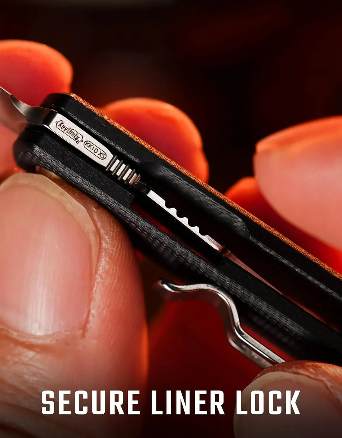 KeyUnity KK10XS Folding Pocket Knife with Liner Lock, Pocket Clip for Everyday Carry (Black)