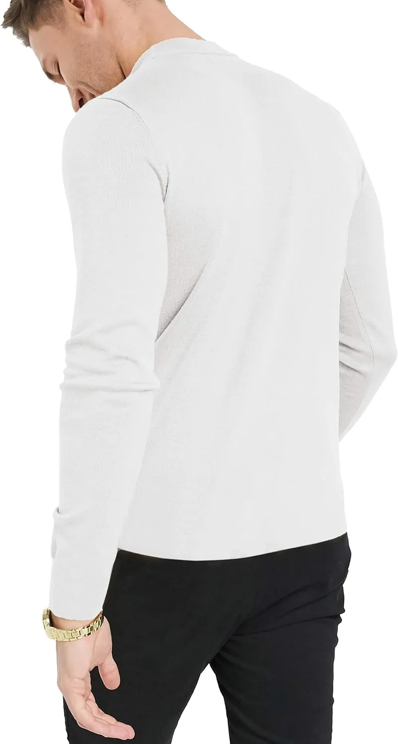 KINGBEGA Men Regular Fit Basic Lightweight Long Sleeve Pullover Top Mock Turtleneck T-Shirt
