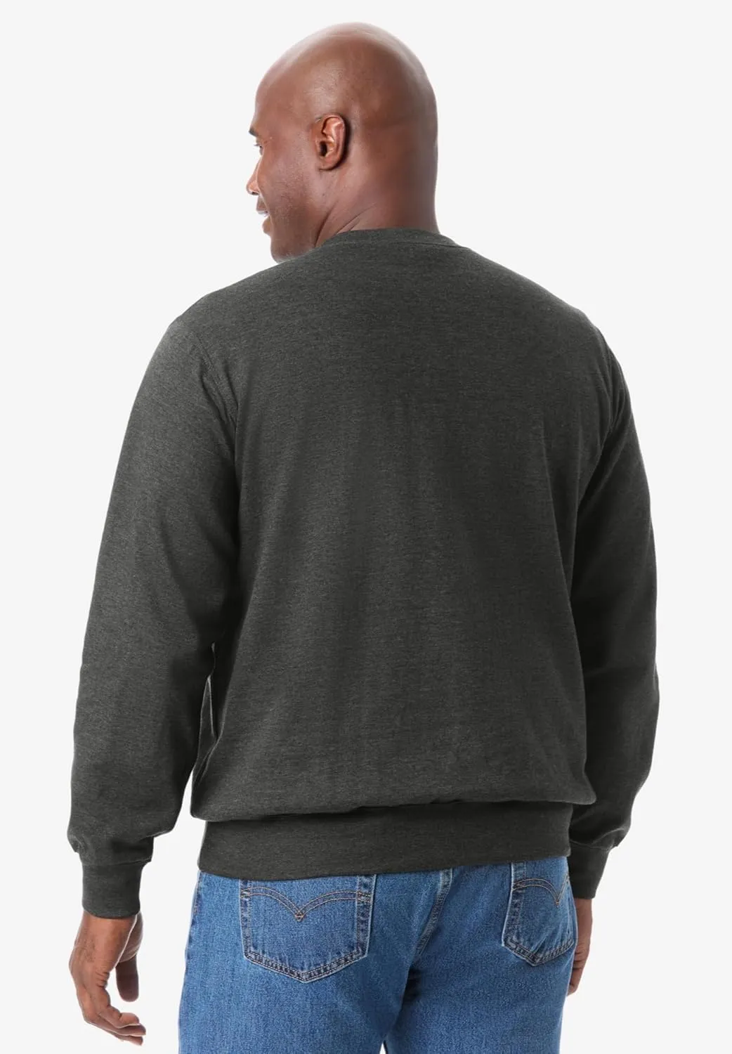 KingSize Men's Big & Tall Tall Ultra-Light Comfort Fleece Crewneck Sweatshirt