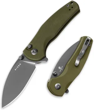 Kizer Mini Grouper Folding Pocket Knife, 3.16” D2 Blade G10 Handle Camping Folding Knife, Button Liner Lock EDC Knife with Pocket Clip for Men Women Gift, Hunting Hiking Survival Knives V3669A3