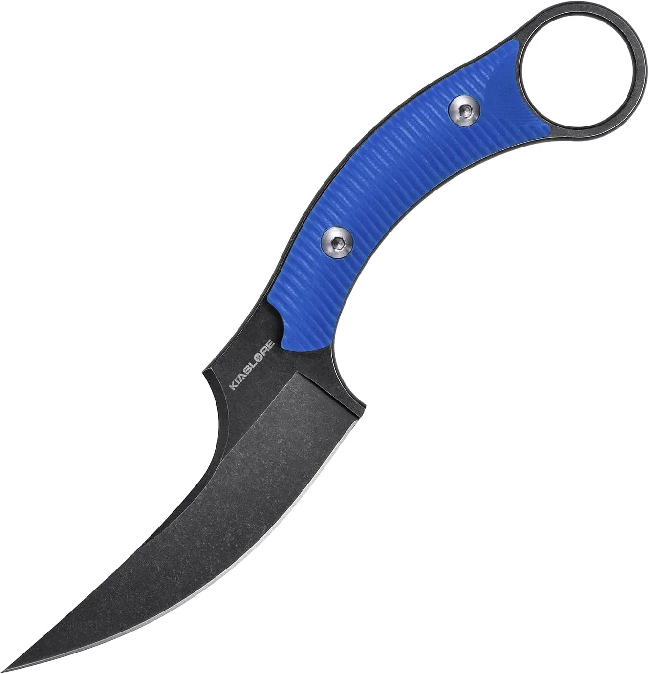 KK528 Fixed Blade Knife, D2 Blade with G10 Handle, Kydex Sheath, Everyday Claw Knife for Men Women, Utility Knife for EDC Survival Hiking Camping Outdoor (Blue)