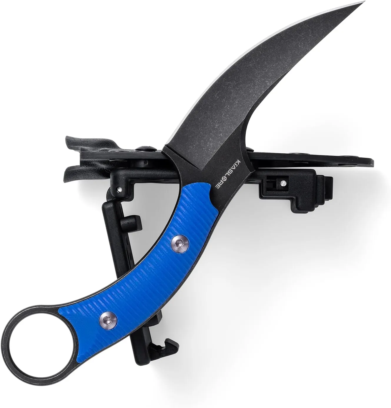 KK528 Fixed Blade Knife, D2 Blade with G10 Handle, Kydex Sheath, Everyday Claw Knife for Men Women, Utility Knife for EDC Survival Hiking Camping Outdoor (Blue)