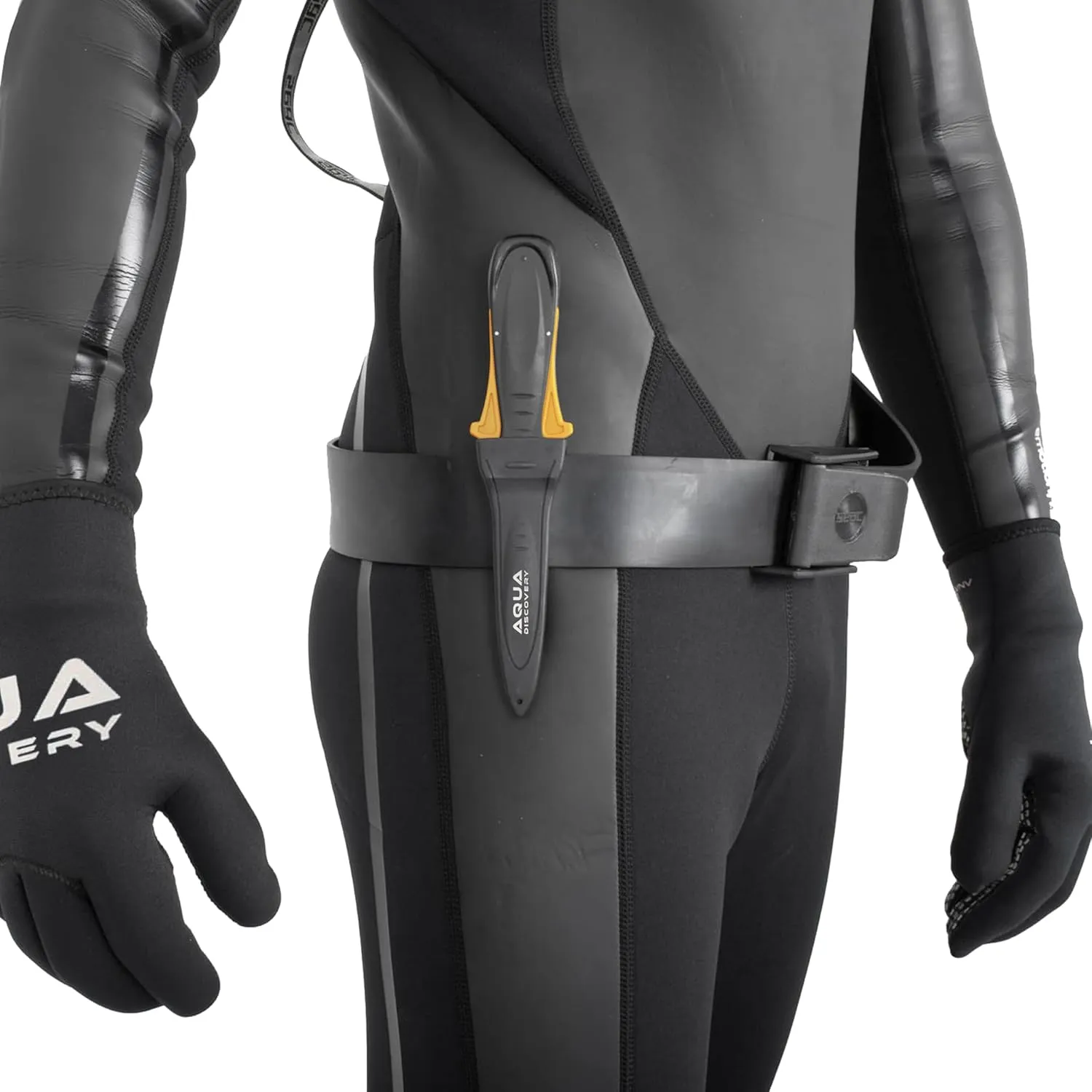 Knife for Diving, Hunting, Blade Made of Steel AISI 420 Length, Knife With Sheath and Limb Mount, Black Anodized Coating. Blade 3.5in