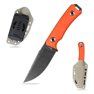 Knives Tactical Fixed Blade Knife Survival Knife with Sheath Made of DC53 Steel Perfect EDC Hunting Knife with G10 Handle for Men EDC Camping Outdoor (Black Orange)