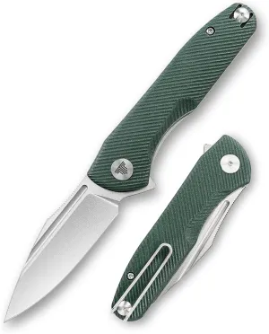 Knives，Pocke Knife with Clip for Camping EDC Tool， Outdoor Folding Flipper Knife for men，G10 Scales，3.26" 14C28N Steel Blade（Stonewash）- Antliae-03GG