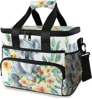 Koala Flwoer Watercolor Cooler Bag Insulated Cooler Soft Sided Cooler 24 Can Portable Picnic Bag Large Leakproof Lunch Bag Box for Beach Grocery Camping Travel Car Men Women