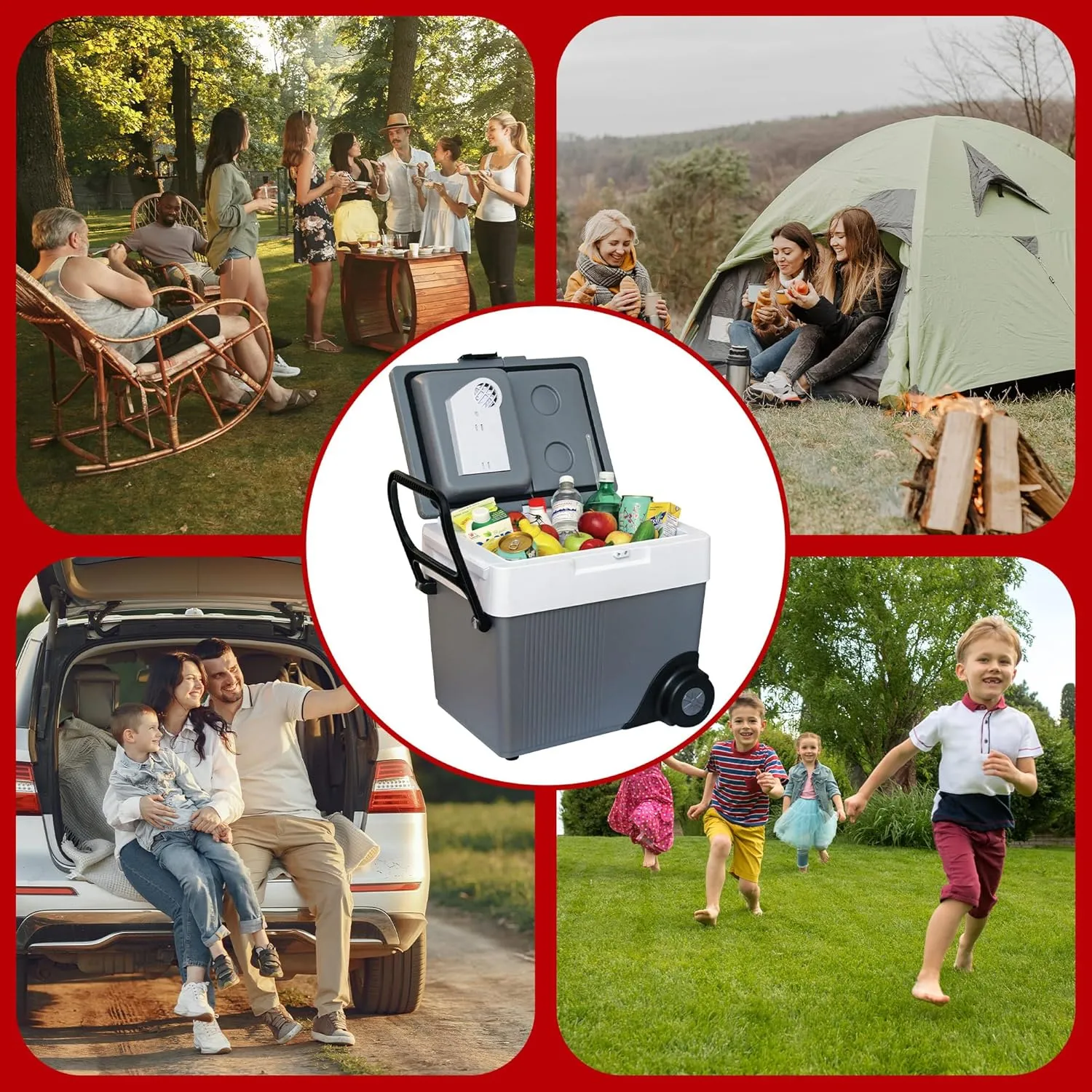 Koolatron Portable Cooler - Electric Cooler for Car, Camping, Travel, 12 V Insulated Hard Sided Refrigerator for Vehicle, Boat, Truck, No Ice Cooling, Cools Drinks,Food for Road Trip, 33 qt