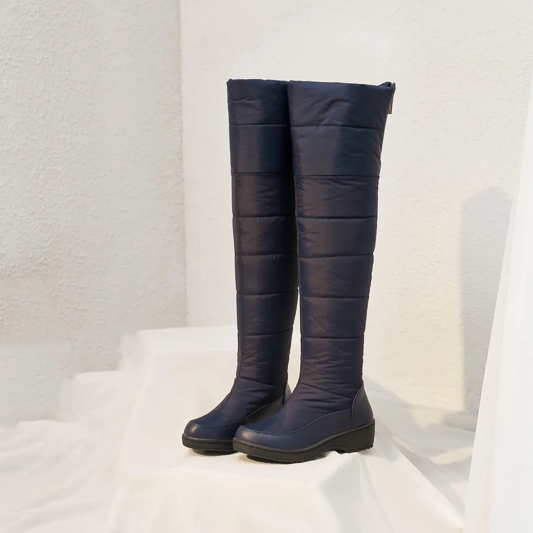 KUUTGG Women's Winter Over The Knee Thigh High Snow Boots Waterproof Rain Warm Fur Wide Calf Tall Snow Boot