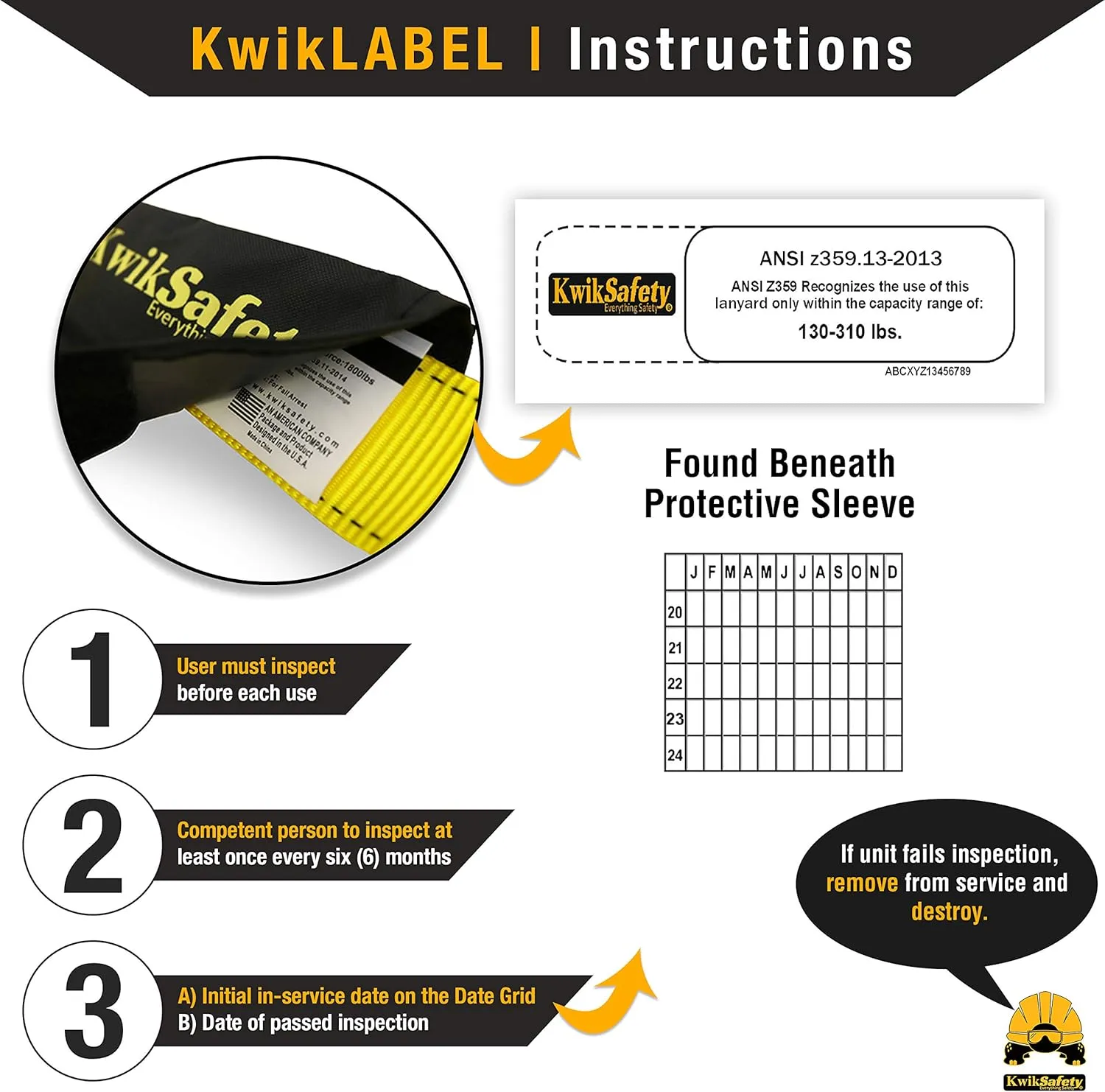 KwikSafety - Charlotte, NC - Double Leg Rattler [1 Pack] Y-Leg Tubular 6’ Safety Lanyard Internal Shock Absorber OSHA ANSI Fall Arrest Protection Equipment Construction PPE Roofing Gear