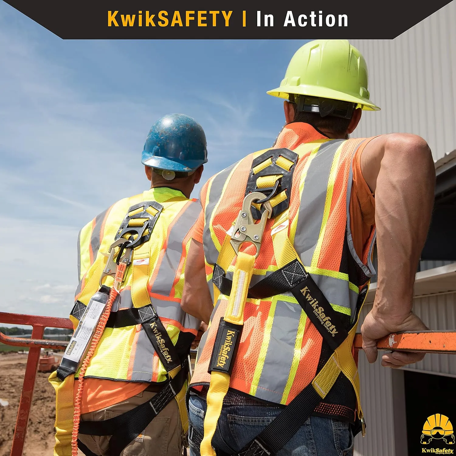 KwikSafety - Charlotte, NC - Double Leg Rattler [1 Pack] Y-Leg Tubular 6’ Safety Lanyard Internal Shock Absorber OSHA ANSI Fall Arrest Protection Equipment Construction PPE Roofing Gear